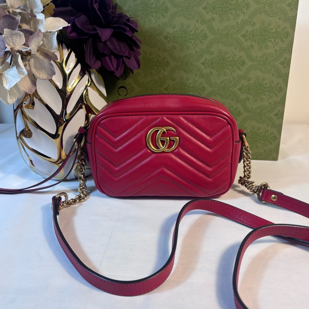 Gucci Mini Red Marmont Camera Bag